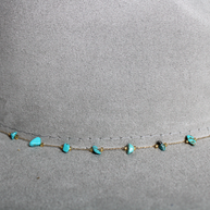 Turquoise Fedora and Cowboy Hat Chain