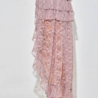 Lace Ruffle High-Low Skirt, Coco