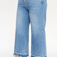 Tummy Control Crop Jeans with Released Hem, 1X-3X