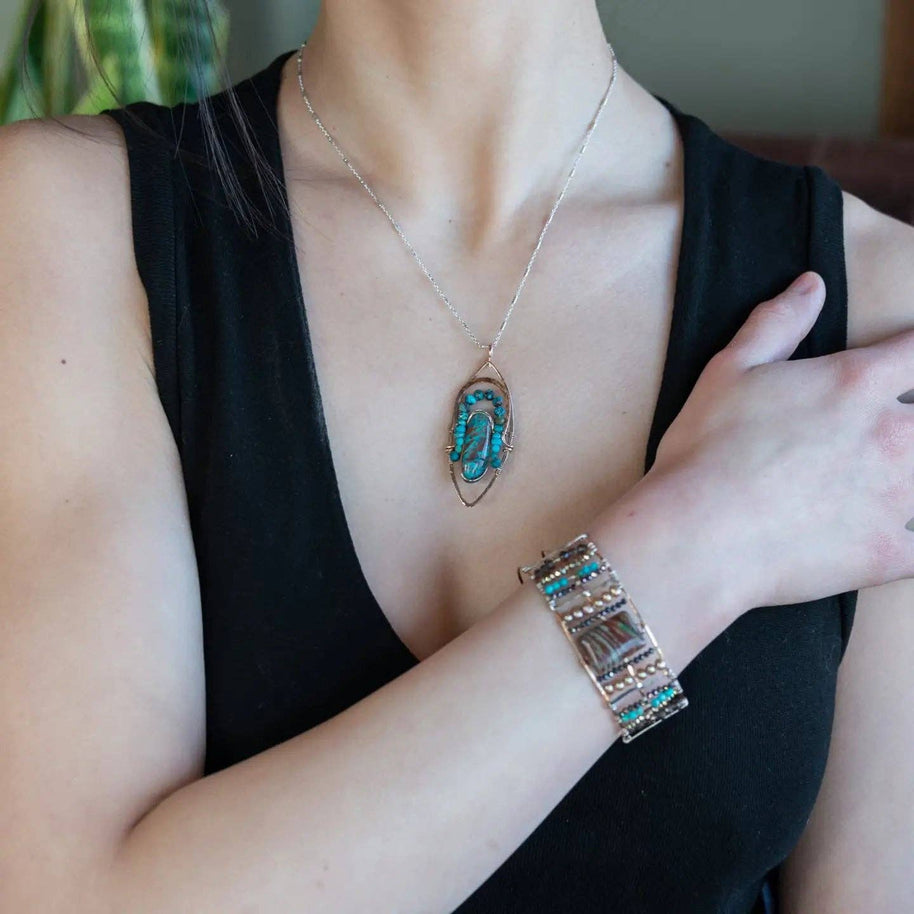 Handmade Chrysocolla Nugget Necklace