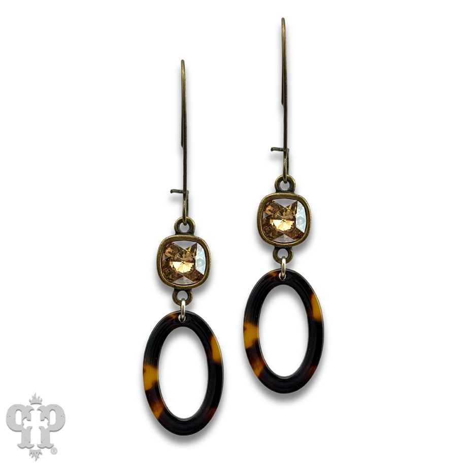 Swarovski® crystals & Tortoise earrings