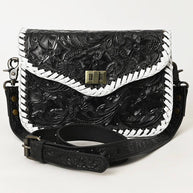 Black & White Tooled Leather Purse