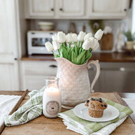 Milk Bottle Candle, Be Happy