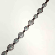 Distressed Leather Belt with Conchos