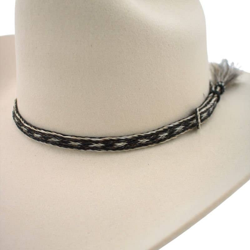 Horsehair Braided Single Tassel Hat Band - Pepper