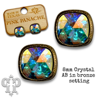 Square 8mm Swarovski® crystal post earrings