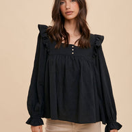 Tie-Back Ruffle Shirt
