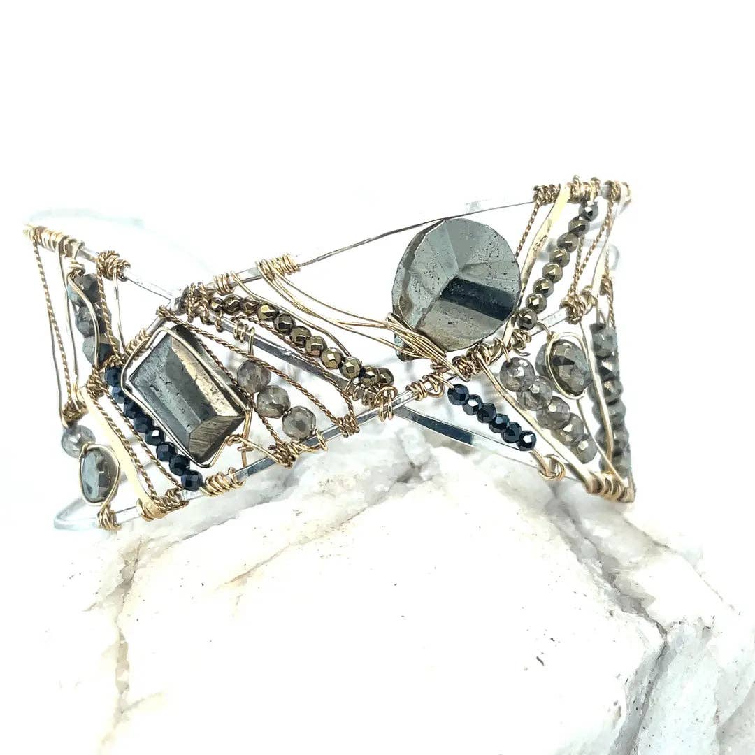 Handmade Glam Pyrite Bracelet