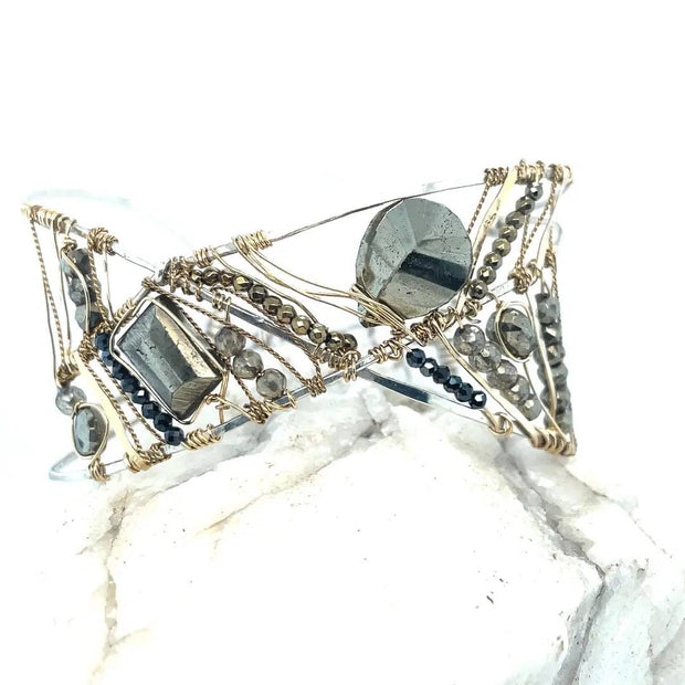 Handmade Glam Pyrite Bracelet