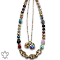 Swarovski® crystals double strand bead choker