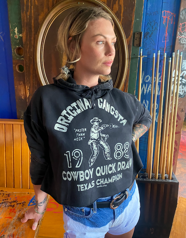 Original Gangsta Cropped Hooded Sweatshirt