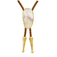 Gemstone Bolo Tie - Mother of  Pearl