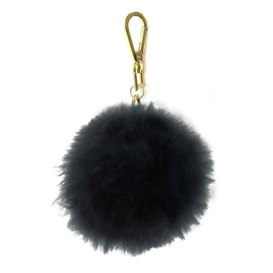 Alpaca Keychain Pom Poms | 6" | Black