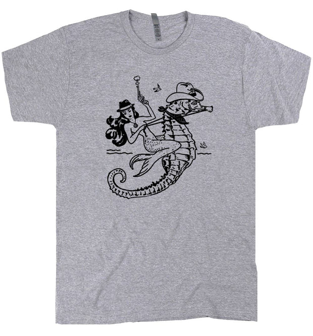 Cowgirl Mermaid Seahorse T-Shirt