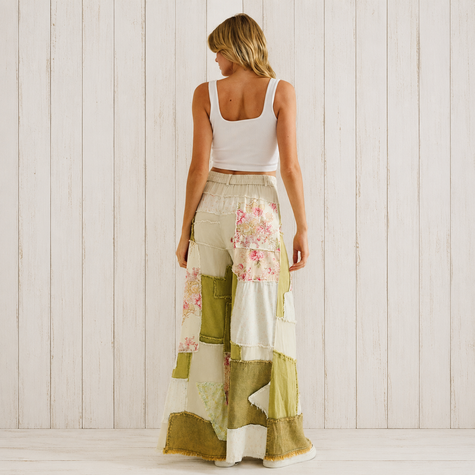 Floral Patchwork Pants