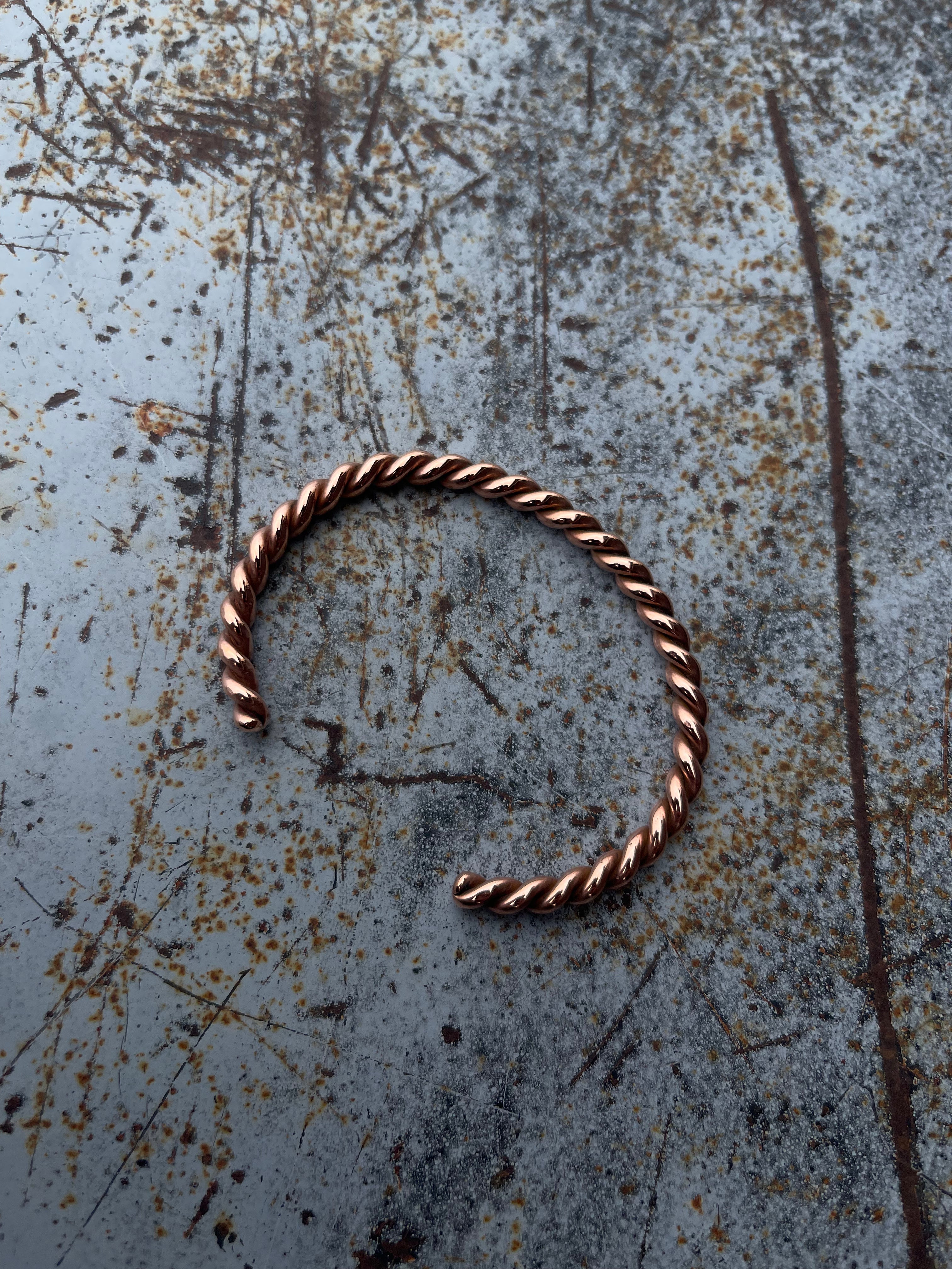 Double Twisted Handmade Copper Cuff - Unisex Bracelets