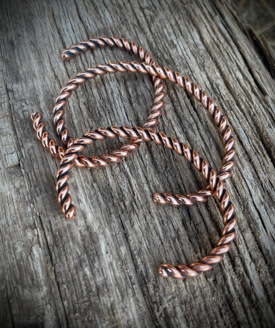 Double Twisted Handmade Copper Cuff - Unisex Bracelets