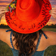 Engraved Floral Rancher Hat, Leave Her Wild