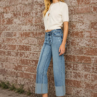 Mid-Rise Cropped Kan Can Jeans