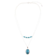 Layered Blue Apatite and Sterling Silver Necklace