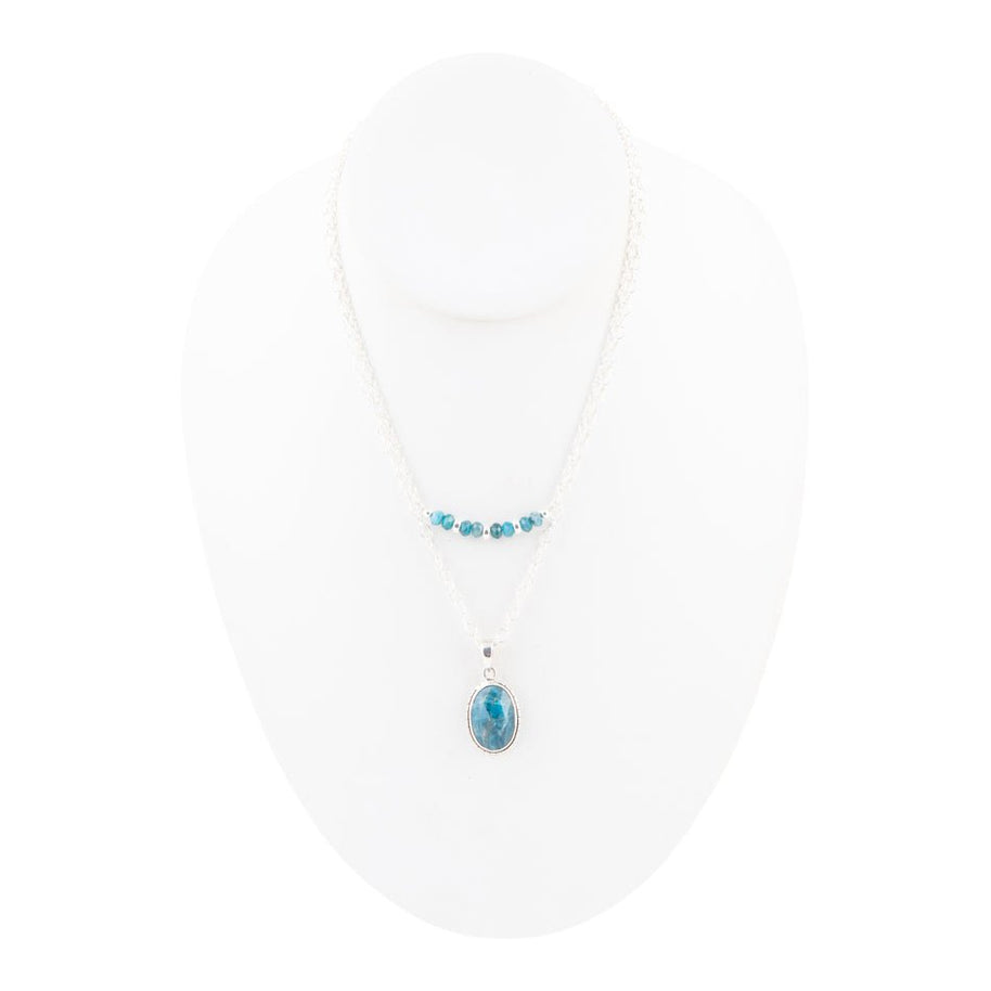 Layered Blue Apatite and Sterling Silver Necklace