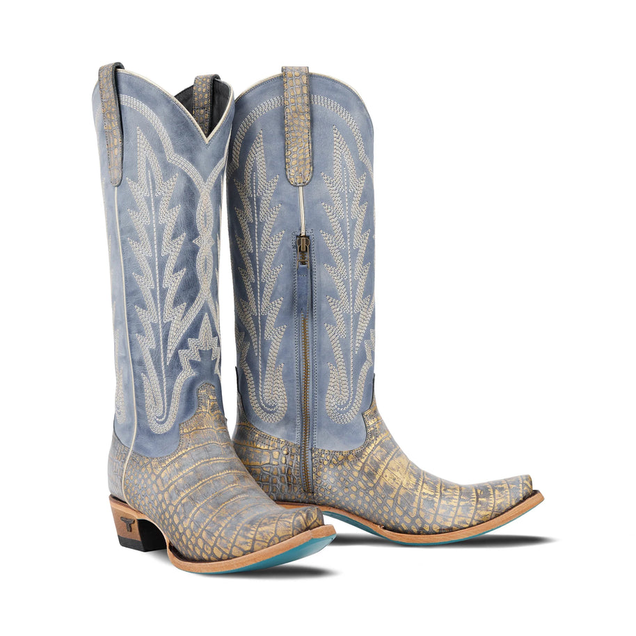 LANE Boots, Gilded Denim Skylight