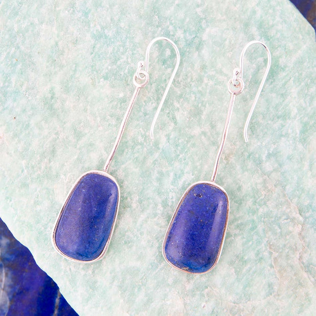 Madeleine Blue Lapis and Sterling Silver Drop Earrings