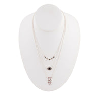 Marcasite and Onyx Sterling Silver Layered Necklace