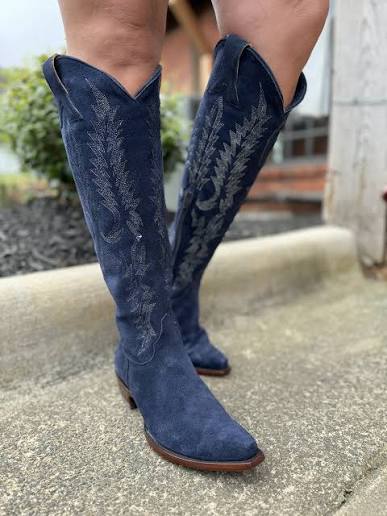 Old Gringo Boots, Mayra Blue Suede, Relaxed Fit
