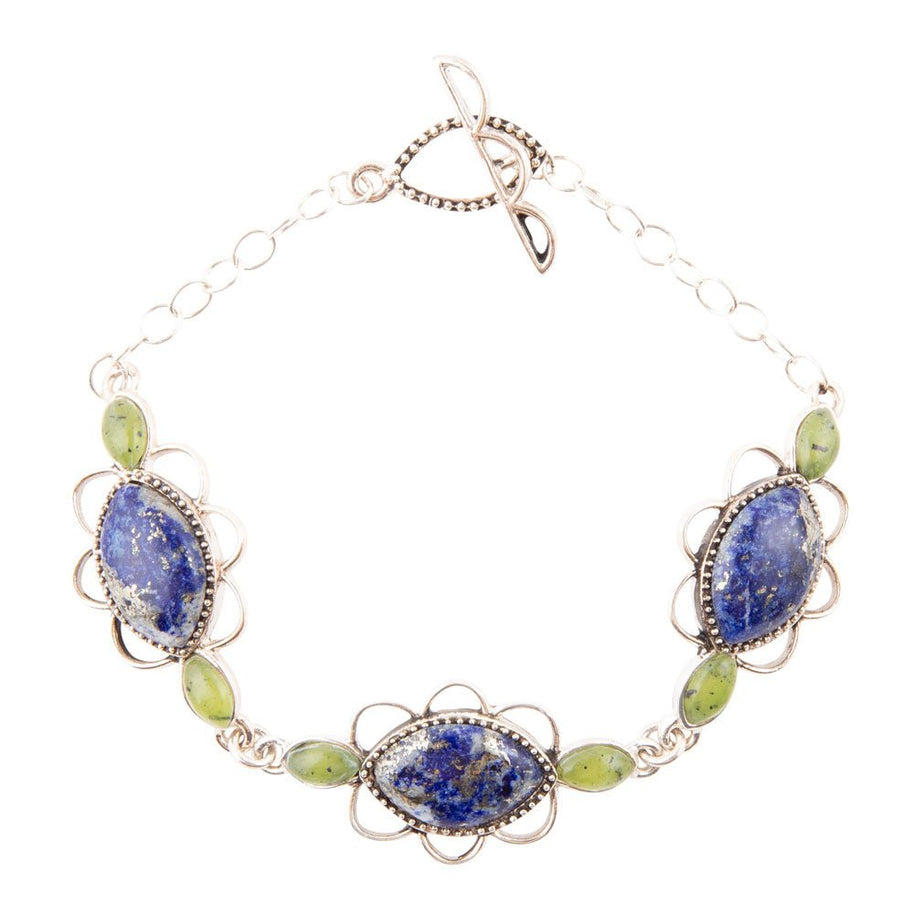 Oxford Lapis and Jade Bracelet