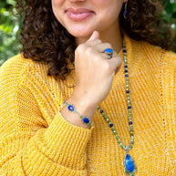 Oxford Lapis and Jade Bracelet