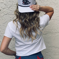 Party Animal Trucker Hat: Retro White with Black Rope