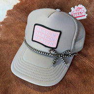 Pearl Bow Trucker Hat Chain