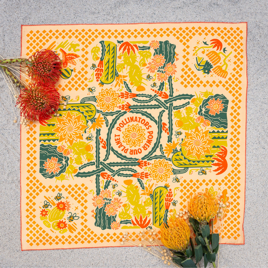 "Prickly Pollinators" Organic Bandana