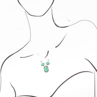 Shielded Lime Greeen Turquoise and Sterling SIlver Necklace