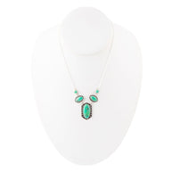 Shielded Lime Greeen Turquoise and Sterling SIlver Necklace