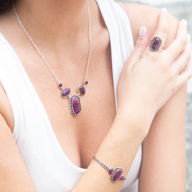 Shielded Purple Turquoise and Sterling Silver Ring