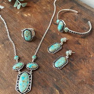 Shielded Blue Turquoise and Sterling Silver Ring