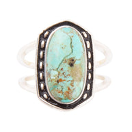 Shielded Blue Turquoise and Sterling Silver Ring