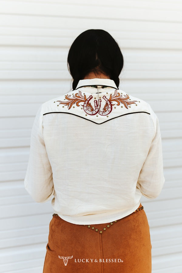 Long Sleeve Horseshoe Snap Shirt