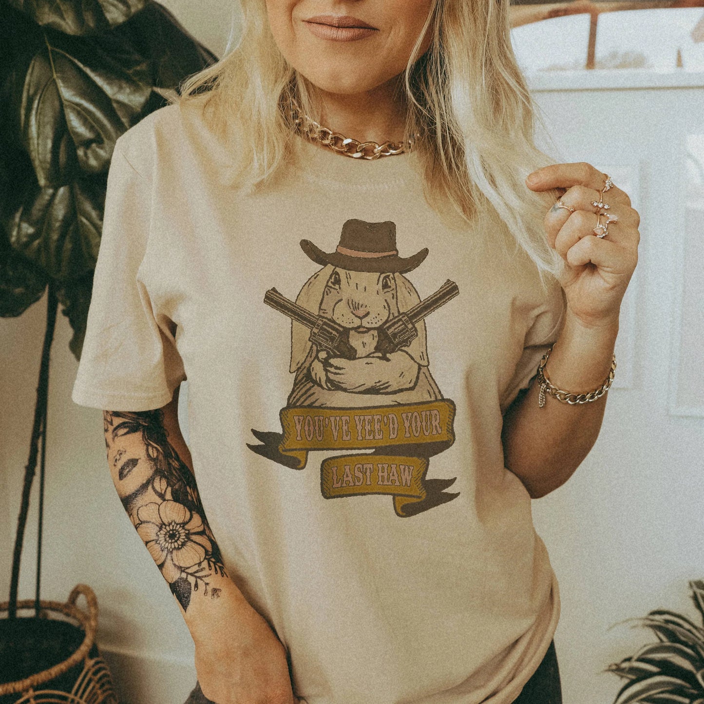 You've Yee'd Your Last Haw Bunny Cowgirl t-Shirt, Crop & Regular