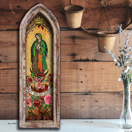 Pray for us Sinners - 12"x36" Large Arch Artwork