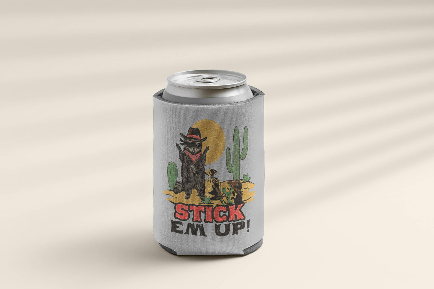 Raccoon Cowboy Koozie