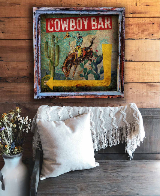 Cowboy Bar Square Canvas