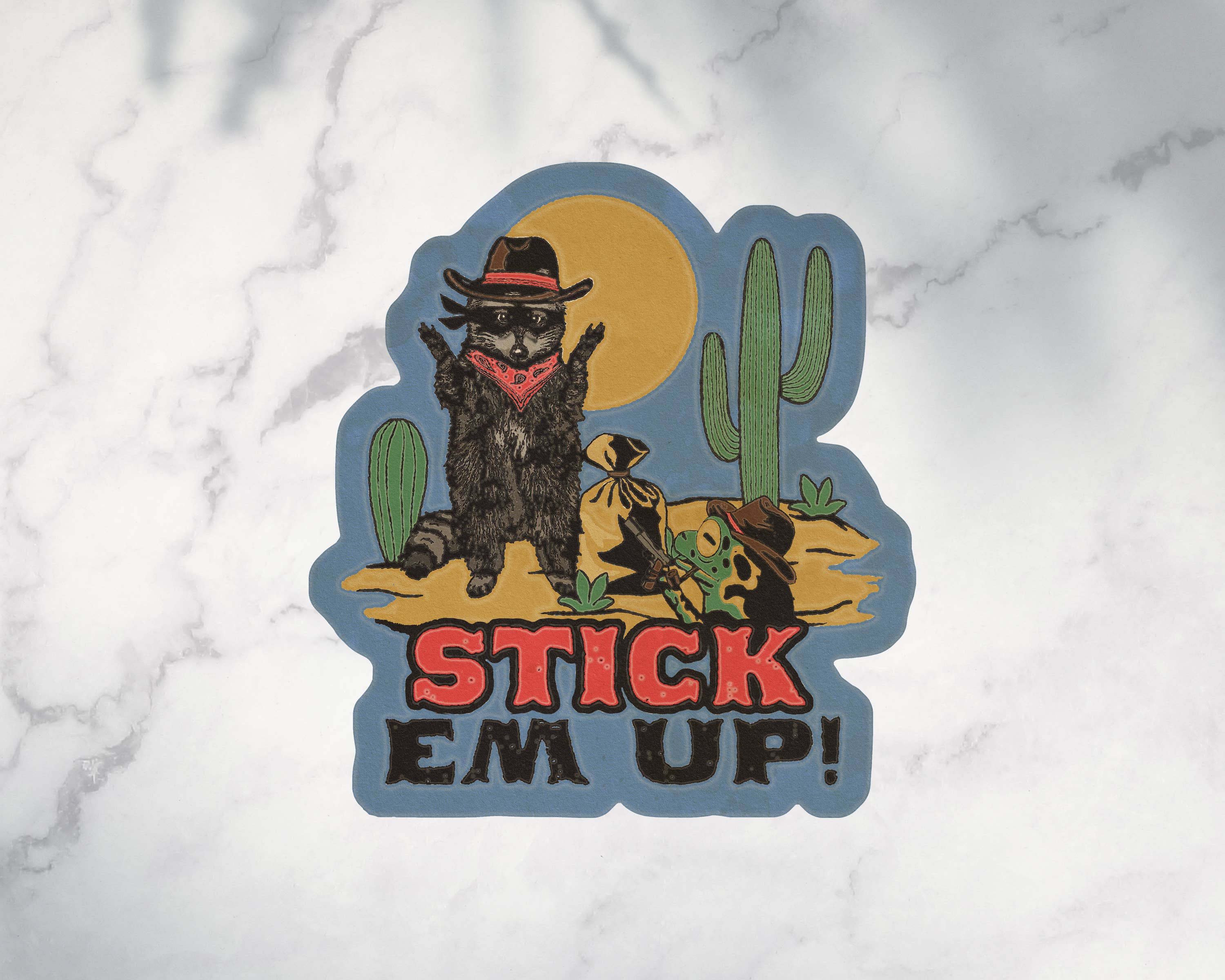 Raccoon Cowboy Sticker