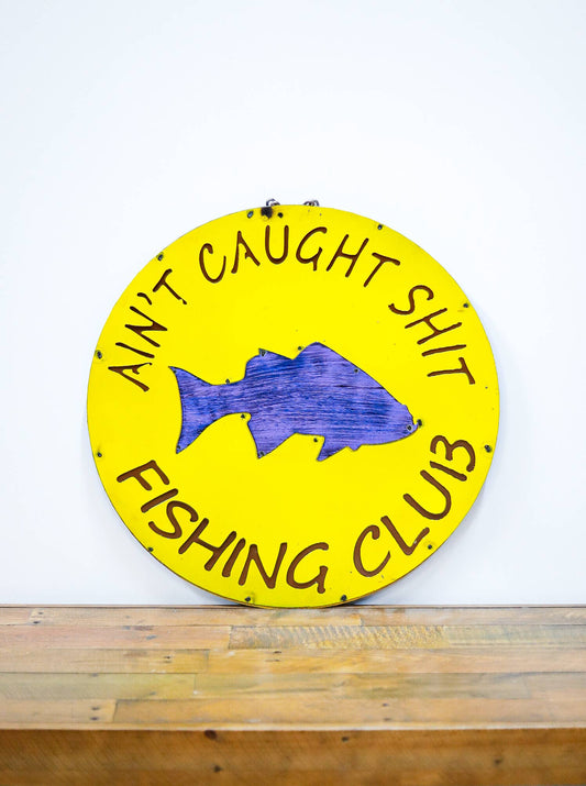 Metal Wall Sign - 10" Fishing Club