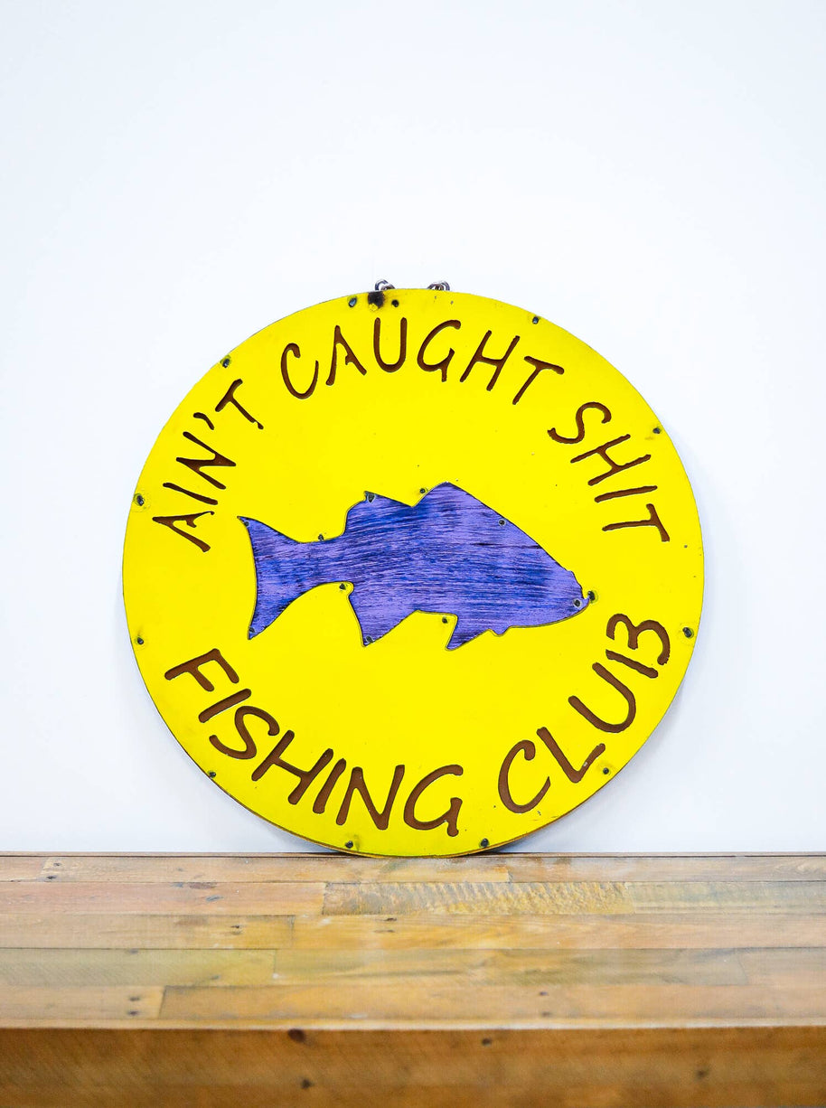 Metal Wall Sign - 10" Fishing Club
