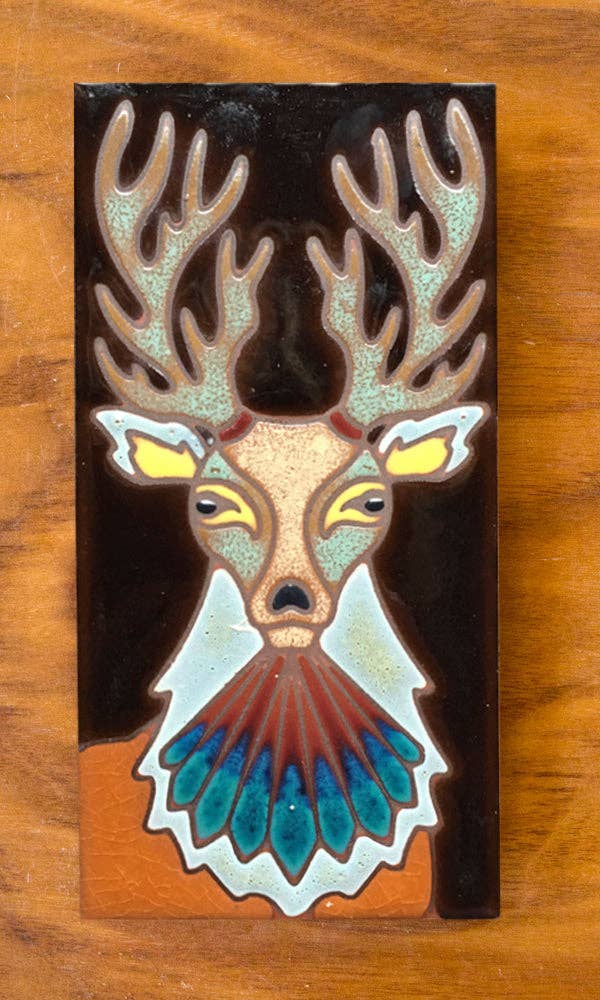 Deer Handpainted Tile