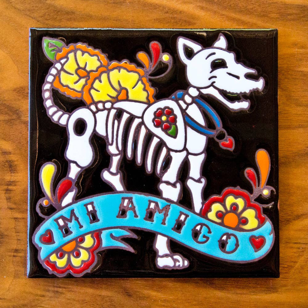 Dog Handpainted Tile