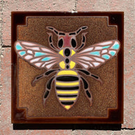 Bee Handpainted Tile: Copper